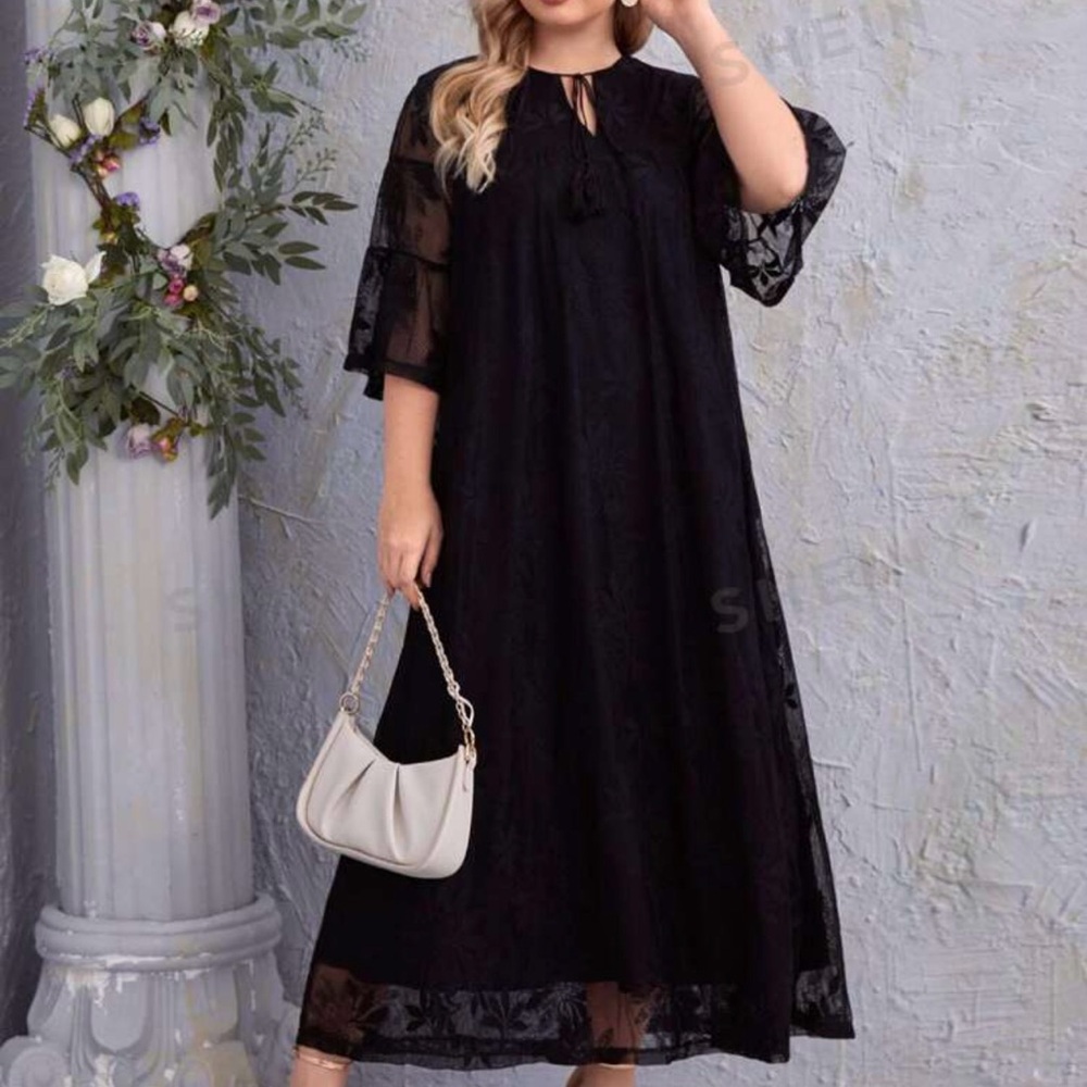 Black dress with lace overlay